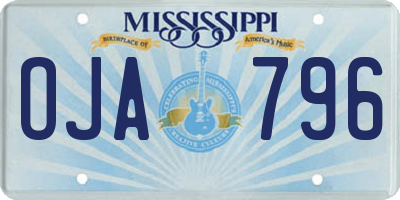 MS license plate OJA796