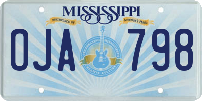 MS license plate OJA798