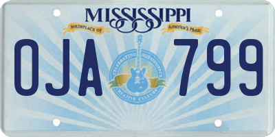 MS license plate OJA799