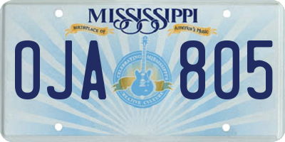 MS license plate OJA805