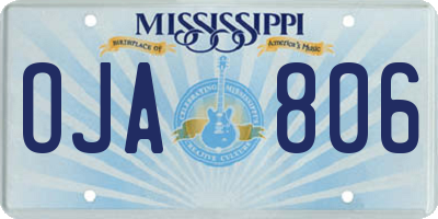 MS license plate OJA806