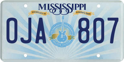 MS license plate OJA807