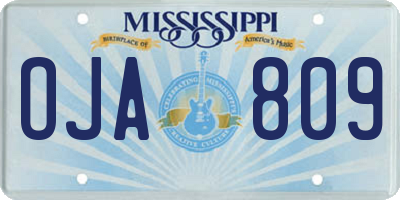 MS license plate OJA809