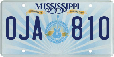 MS license plate OJA810