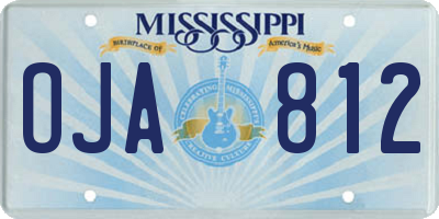 MS license plate OJA812