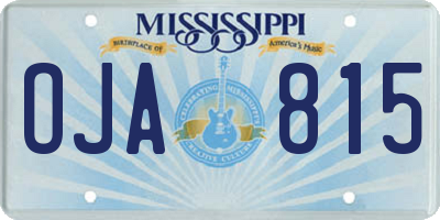 MS license plate OJA815
