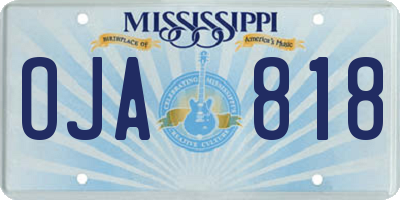 MS license plate OJA818