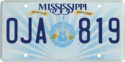 MS license plate OJA819