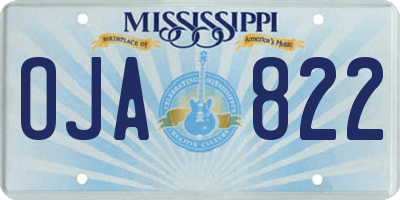 MS license plate OJA822