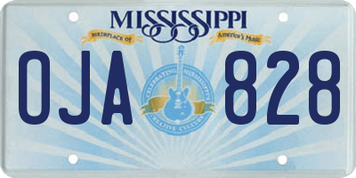 MS license plate OJA828