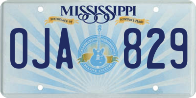 MS license plate OJA829