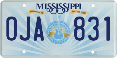 MS license plate OJA831