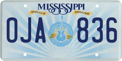 MS license plate OJA836