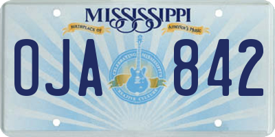 MS license plate OJA842