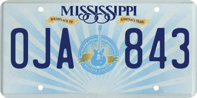 MS license plate OJA843