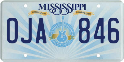 MS license plate OJA846
