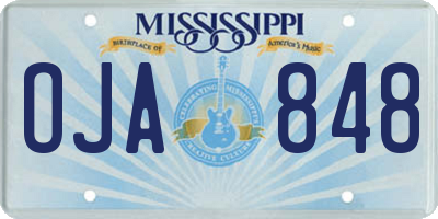 MS license plate OJA848