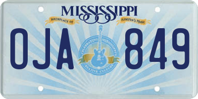 MS license plate OJA849
