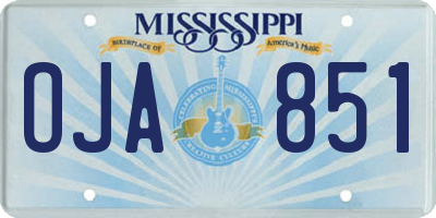 MS license plate OJA851