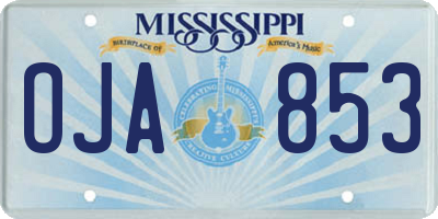 MS license plate OJA853