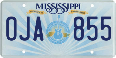 MS license plate OJA855