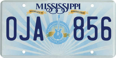 MS license plate OJA856