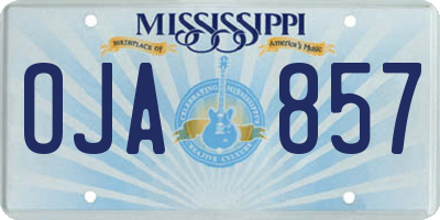 MS license plate OJA857