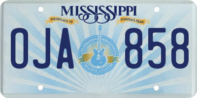 MS license plate OJA858