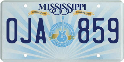 MS license plate OJA859