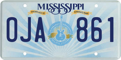 MS license plate OJA861