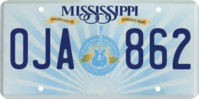 MS license plate OJA862