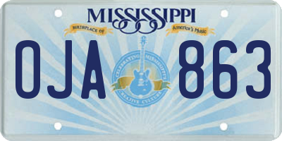 MS license plate OJA863