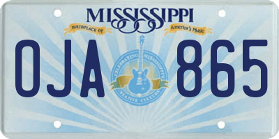 MS license plate OJA865