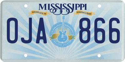 MS license plate OJA866