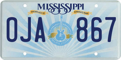 MS license plate OJA867