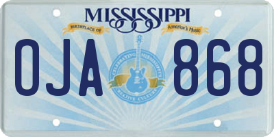 MS license plate OJA868