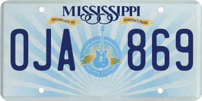 MS license plate OJA869