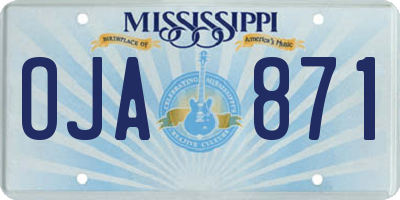 MS license plate OJA871
