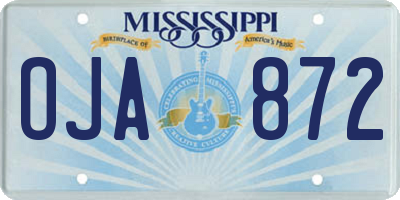 MS license plate OJA872