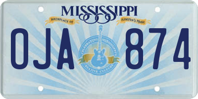 MS license plate OJA874