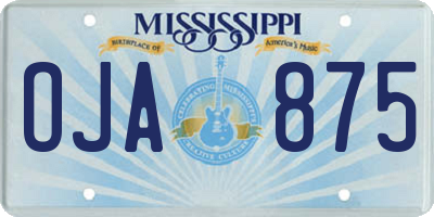 MS license plate OJA875