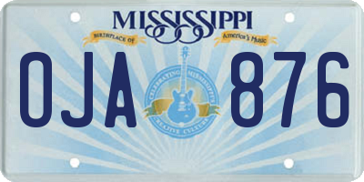 MS license plate OJA876