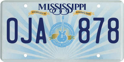 MS license plate OJA878
