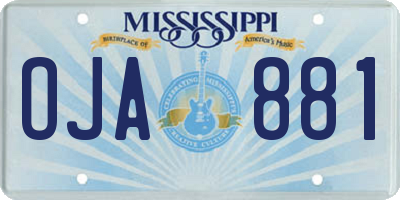 MS license plate OJA881
