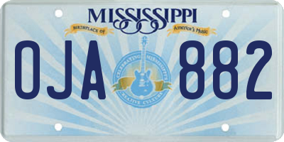 MS license plate OJA882