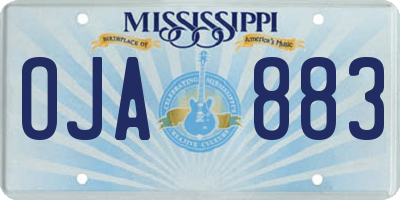MS license plate OJA883