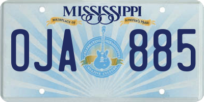 MS license plate OJA885
