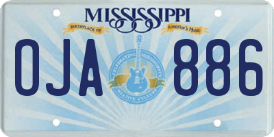 MS license plate OJA886