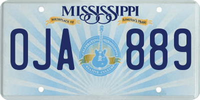 MS license plate OJA889