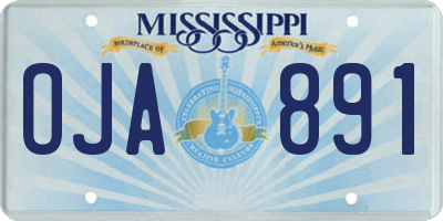 MS license plate OJA891